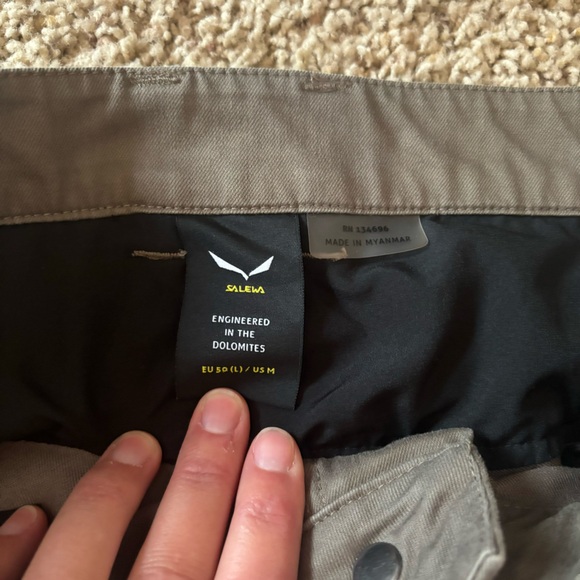 Salewa Fanes cotton/durastretch pant, grey/khaki, US size M - Picture 2 of 5